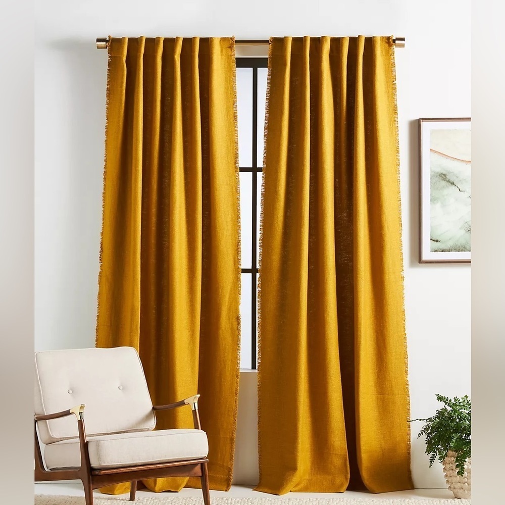 Anthropologie Pair of Lux Linen Blend Curtains NWT